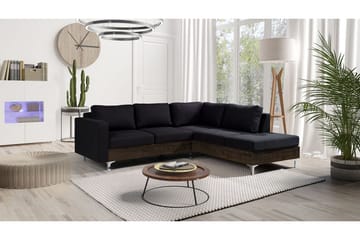 Oberting 3-seters Hjørnesofa - Svart - Møbler - Sofaer - Sofa med sjeselong