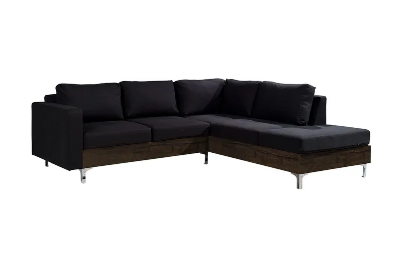 Oberting 3-seters Hjørnesofa - Svart - Møbler - Sofaer - Sofa med sjeselong