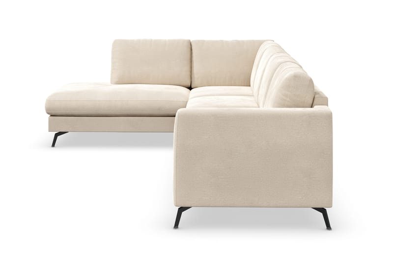 Ocean Lyx 4-seter Venstrevendt L-formet Sjeselongsofa i Fløyel - Beige - Møbler - Sofaer - Sofa med sjeselong - 4 seters sofa med divan