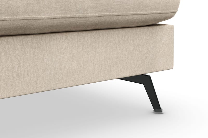 Ocean Lyx 4-seters Høyrevendt L-formet Sjeselongsofa i Fløyel - Beige - Møbler - Sofaer - Sofa med sjeselong - 4 seters sofa med divan