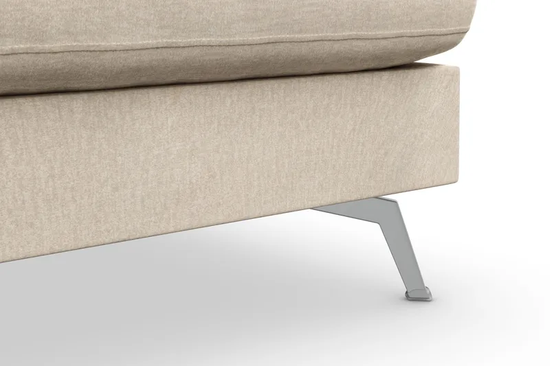 Ocean Lyx 4-seters Høyrevendt L-formet Sjeselongsofa i Fløyel - Beige - Møbler - Sofaer - Sofa med sjeselong - 4 seters sofa med divan
