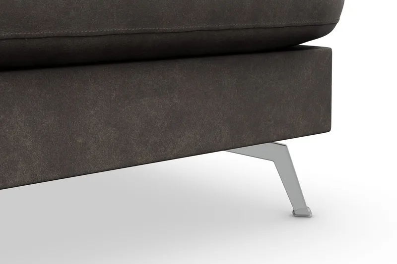 Ocean Lyx 4-seters Høyrevendt L-formet Sjeselongsofa i Kunstlær - Mørk grå - Møbler - Sofaer - Sofa med sjeselong - 4 seters sofa med divan