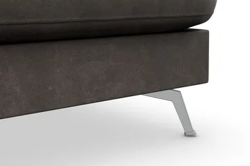 Ocean Lyx 4-seters Høyrevendt L-formet Sjeselongsofa i Kunstlær - Mørk grå - Møbler - Sofaer - Sofa med sjeselong