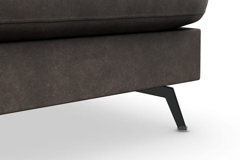 Ocean Lyx 4-seters Høyrevendt L-formet Sjeselongsofa i Kunstlær - Mørk grå - Møbler - Sofaer - Sofa med sjeselong - 4 seters sofa med divan