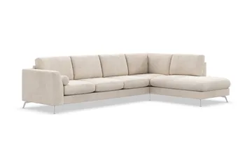 Ocean Lyx 4-seters Høyrevendt L-formet Sjeselongsofa i Manchester - Beige - Møbler - Sofaer - Sofa med sjeselong