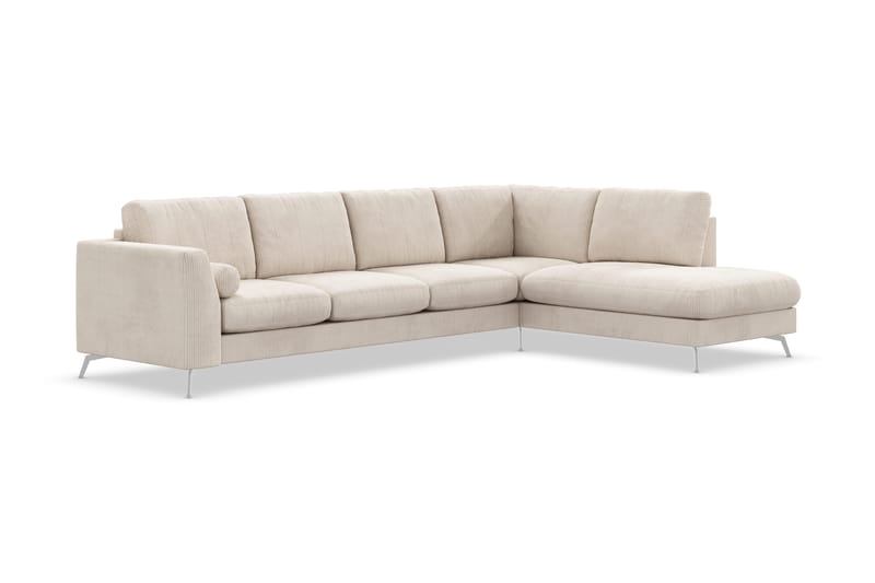 Ocean Lyx 4-seters Høyrevendt L-formet Sjeselongsofa i Manchester - Beige - Møbler - Sofaer - Sofa med sjeselong - 4 seters sofa med divan