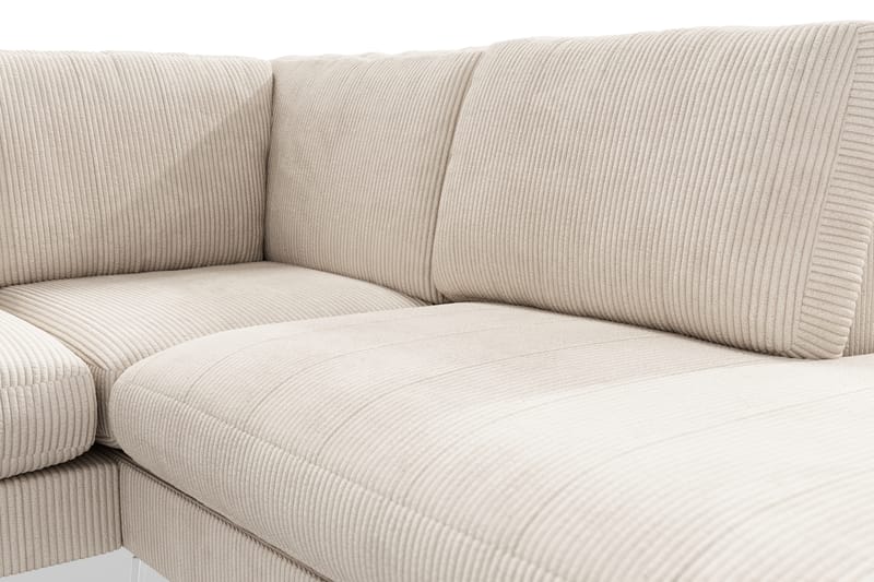 Ocean Lyx 4-seters Høyrevendt L-formet Sjeselongsofa i Manchester - Beige - Møbler - Sofaer - Sofa med sjeselong