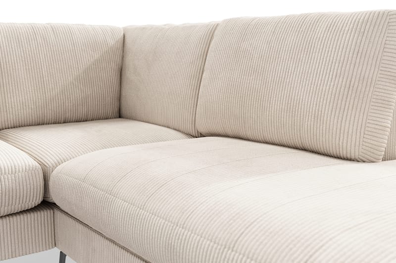 Ocean Lyx 4-seters Høyrevendt L-formet Sjeselongsofa i Manchester - Beige - Møbler - Sofaer - Sofa med sjeselong - 4 seters sofa med divan