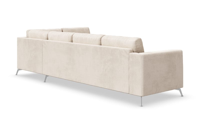 Ocean Lyx 4-seters Høyrevendt L-formet Sjeselongsofa i Manchester - Beige - Møbler - Sofaer - Sofa med sjeselong - 4 seters sofa med divan