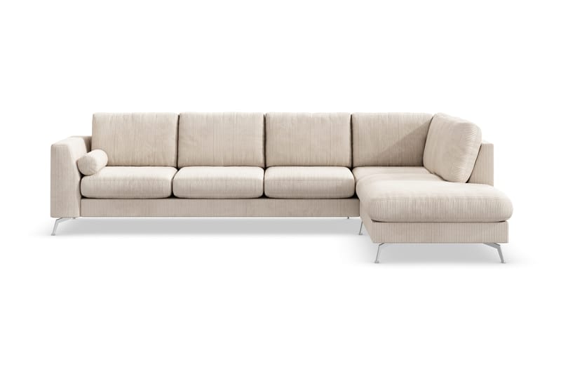 Ocean Lyx 4-seters Høyrevendt L-formet Sjeselongsofa i Manchester - Beige - Møbler - Sofaer - Sofa med sjeselong - 4 seters sofa med divan
