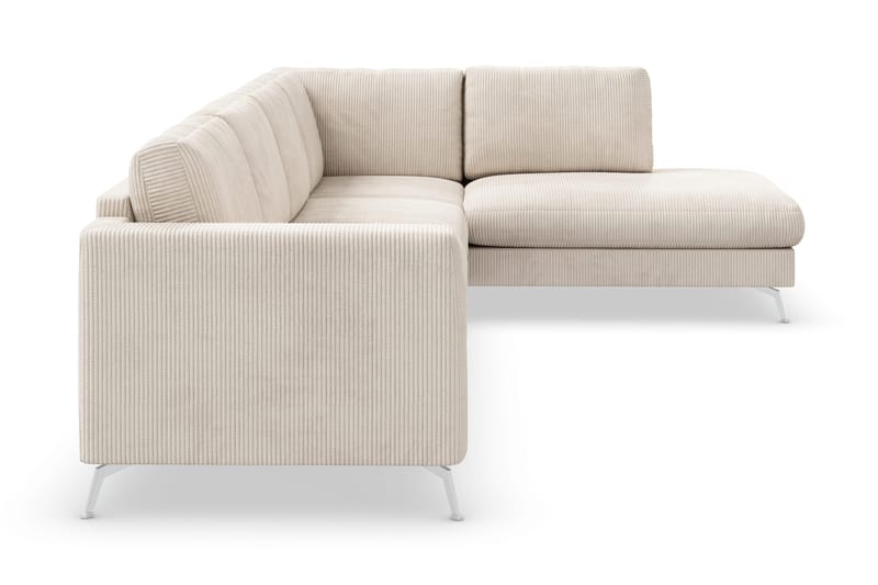 Ocean Lyx 4-seters Høyrevendt L-formet Sjeselongsofa i Manchester - Beige - Møbler - Sofaer - Sofa med sjeselong - 4 seters sofa med divan