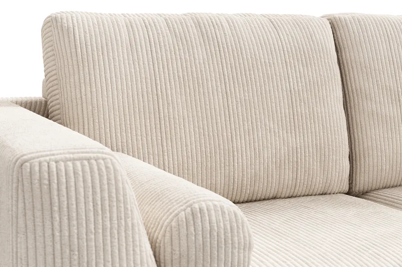 Ocean Lyx 4-seters Høyrevendt L-formet Sjeselongsofa i Manchester - Beige - Møbler - Sofaer - Sofa med sjeselong - 4 seters sofa med divan