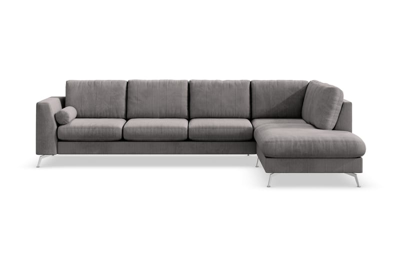 Ocean Lyx 4-seters Høyrevendt L-formet Sjeselongsofa i Manchester - Mørk grå - Møbler - Sofaer - Sofa med sjeselong