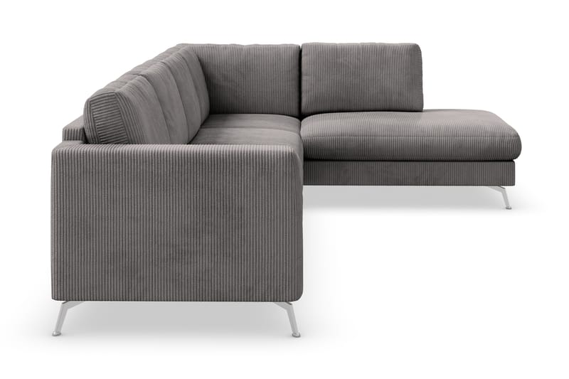 Ocean Lyx 4-seters Høyrevendt L-formet Sjeselongsofa i Manchester - Mørk grå - Møbler - Sofaer - Sofa med sjeselong