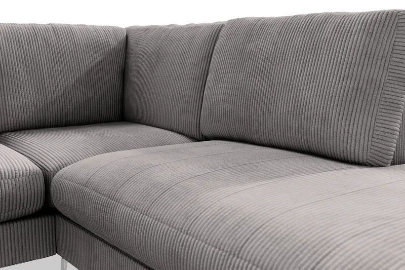 Ocean Lyx 4-seters Høyrevendt L-formet Sjeselongsofa i Manchester - Mørk grå - Møbler - Sofaer - Sofa med sjeselong - 4 seters sofa med divan