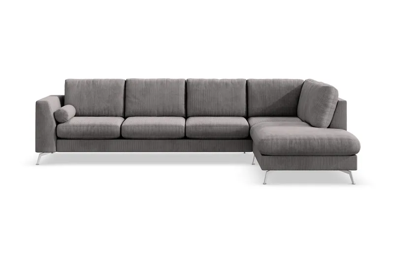 Ocean Lyx 4-seters Høyrevendt L-formet Sjeselongsofa i Manchester - Mørk grå - Møbler - Sofaer - Sofa med sjeselong - 4 seters sofa med divan