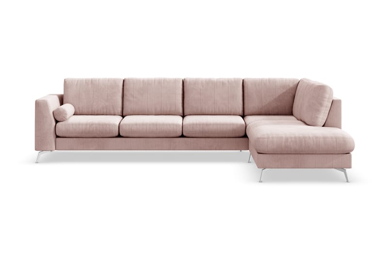 Ocean Lyx 4-seters Høyrevendt L-formet Sjeselongsofa i Manchester - Rosa - Møbler - Sofaer - Sofa med sjeselong