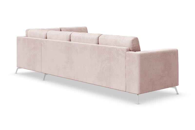 Ocean Lyx 4-seters Høyrevendt L-formet Sjeselongsofa i Manchester - Rosa - Møbler - Sofaer - Sofa med sjeselong