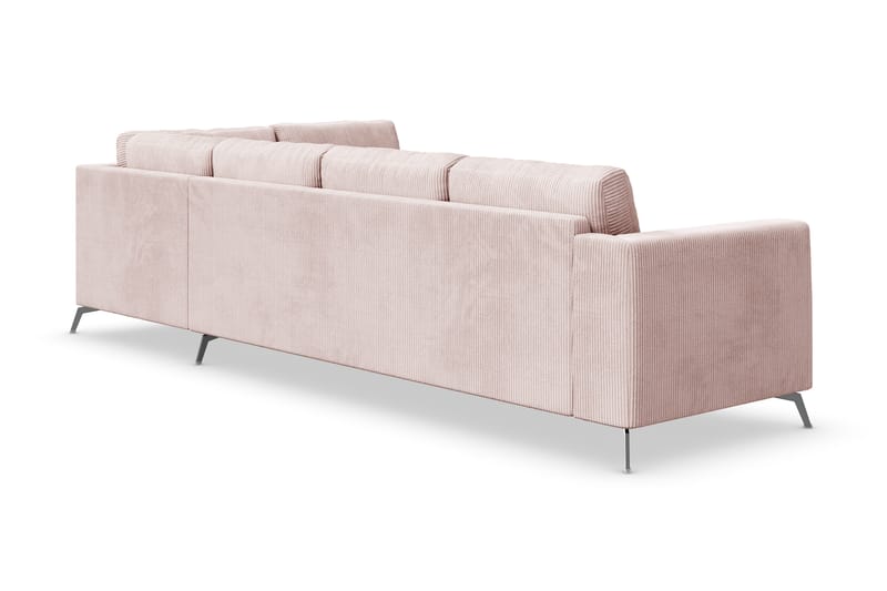 Ocean Lyx 4-seters Høyrevendt L-formet Sjeselongsofa i Manchester - Rosa - Møbler - Sofaer - Sofa med sjeselong - 4 seters sofa med divan
