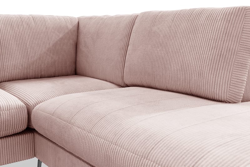 Ocean Lyx 4-seters Høyrevendt L-formet Sjeselongsofa i Manchester - Rosa - Møbler - Sofaer - Sofa med sjeselong - 4 seters sofa med divan