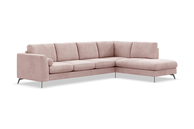 Ocean Lyx 4-seters Høyrevendt L-formet Sjeselongsofa i Manchester - Rosa - Møbler - Sofaer - Sofa med sjeselong - 4 seters sofa med divan
