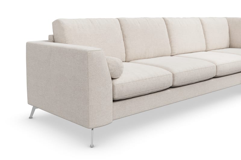 Ocean Lyx 4-seters Høyrevendt L-formet Sjeselongsofa i Stoff - Beige - Møbler - Sofaer - Sofa med sjeselong