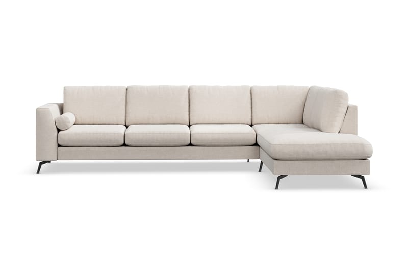 Ocean Lyx 4-seters Høyrevendt L-formet Sjeselongsofa i Stoff - Beige - Møbler - Sofaer - Sofa med sjeselong