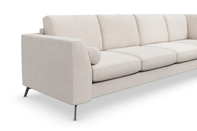 Ocean Lyx 4-seters Høyrevendt L-formet Sjeselongsofa i Stoff - Beige - Møbler - Sofaer - Sofa med sjeselong