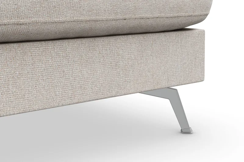 Ocean Lyx 4-seters Høyrevendt L-formet Sjeselongsofa i Stoff - Beige - Møbler - Sofaer - Sofa med sjeselong - 4 seters sofa med divan