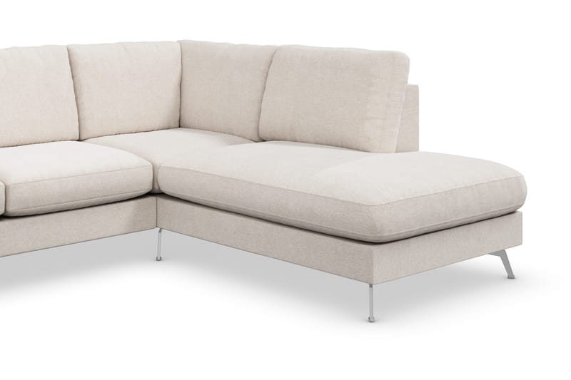 Ocean Lyx 4-seters Høyrevendt L-formet Sjeselongsofa i Stoff - Beige - Møbler - Sofaer - Sofa med sjeselong - 4 seters sofa med divan