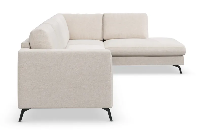 Ocean Lyx 4-seters Høyrevendt L-formet Sjeselongsofa i Stoff - Beige - Møbler - Sofaer - Sofa med sjeselong - 4 seters sofa med divan