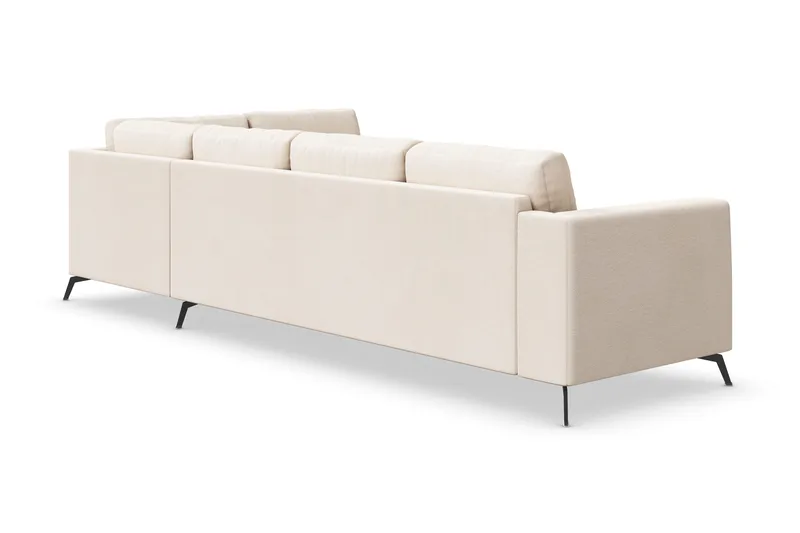 Ocean Lyx 4-seters Høyrevendt L-formet Sjeselongsofa i Stoff - Beige - Møbler - Sofaer - Sofa med sjeselong - 4 seters sofa med divan