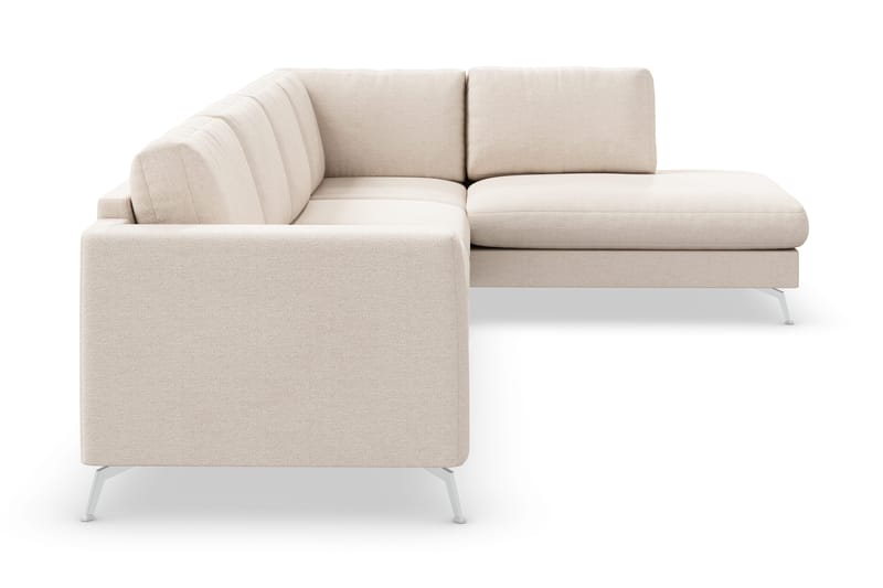 Ocean Lyx 4-seters Høyrevendt L-formet Sjeselongsofa i Stoff - Beige - Møbler - Sofaer - Sofa med sjeselong - 4 seters sofa med divan