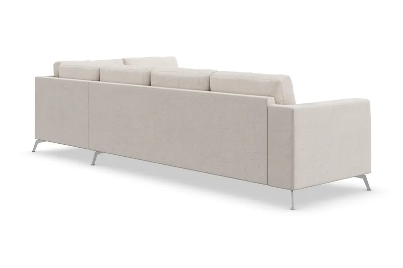 Ocean Lyx 4-seters Høyrevendt L-formet Sjeselongsofa i Stoff - Beige - Møbler - Sofaer - Sofa med sjeselong - 4 seters sofa med divan