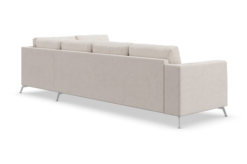 Ocean Lyx 4-seters Høyrevendt L-formet Sjeselongsofa i Stoff - Beige - Møbler - Sofaer - Sofa med sjeselong - 4 seters sofa med divan