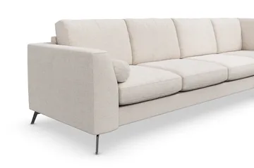 Ocean Lyx 4-seters Høyrevendt L-formet Sjeselongsofa i Stoff - Beige - Møbler - Sofaer - Sofa med sjeselong