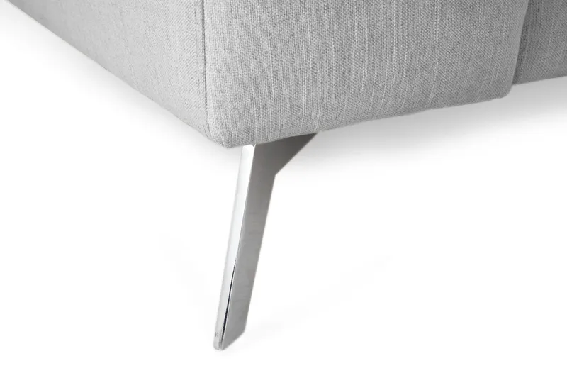 Ocean Lyx 4-seters Høyrevendt L-formet Sjeselongsofa i Stoff - Grå - Møbler - Sofaer - Sofa med sjeselong - 4 seters sofa med divan