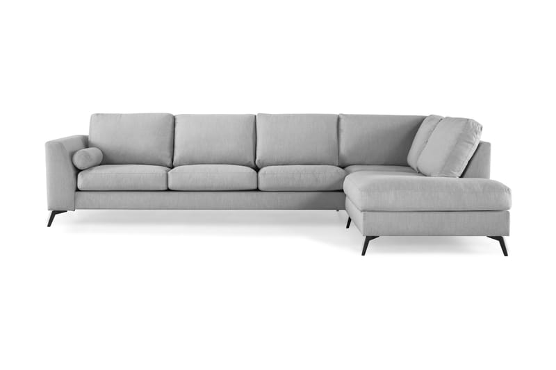 Ocean Lyx 4-seters Høyrevendt L-formet Sjeselongsofa i Stoff - Grå - Møbler - Sofaer - Sofa med sjeselong