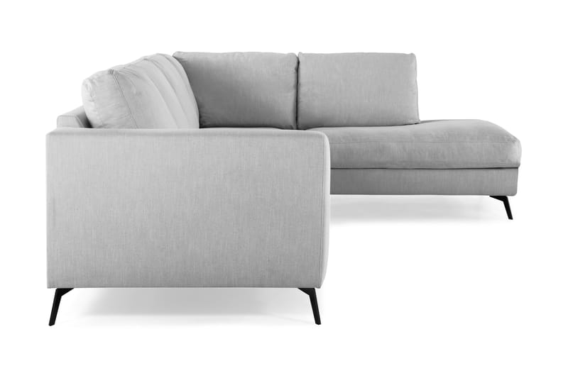 Ocean Lyx 4-seters Høyrevendt L-formet Sjeselongsofa i Stoff - Grå - Møbler - Sofaer - Sofa med sjeselong