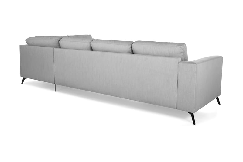Ocean Lyx 4-seters Høyrevendt L-formet Sjeselongsofa i Stoff - Grå - Møbler - Sofaer - Sofa med sjeselong