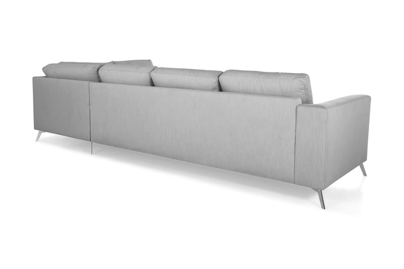 Ocean Lyx 4-seters Høyrevendt L-formet Sjeselongsofa i Stoff - Grå - Møbler - Sofaer - Sofa med sjeselong