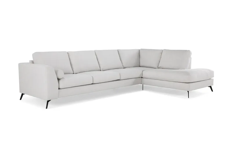 Ocean Lyx 4-seters Høyrevendt L-formet Sjeselongsofa i Stoff - Lys grå - Møbler - Sofaer - Sofa med sjeselong - 4 seters sofa med divan