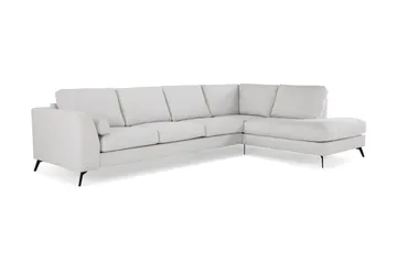 Ocean Lyx 4-seters Høyrevendt L-formet Sjeselongsofa i Stoff - Lys grå - Møbler - Sofaer - Sofa med sjeselong