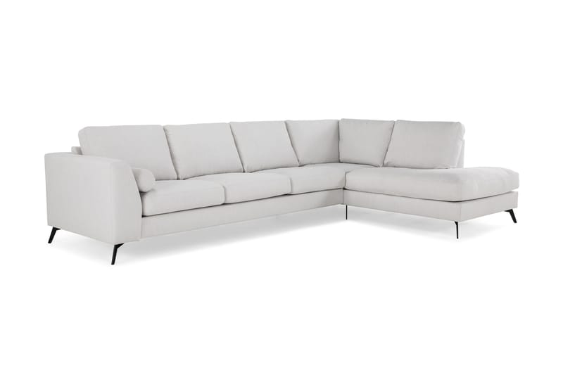 Ocean Lyx 4-seters Høyrevendt L-formet Sjeselongsofa i Stoff - Lys grå - Møbler - Sofaer - Sofa med sjeselong - 4 seters sofa med divan