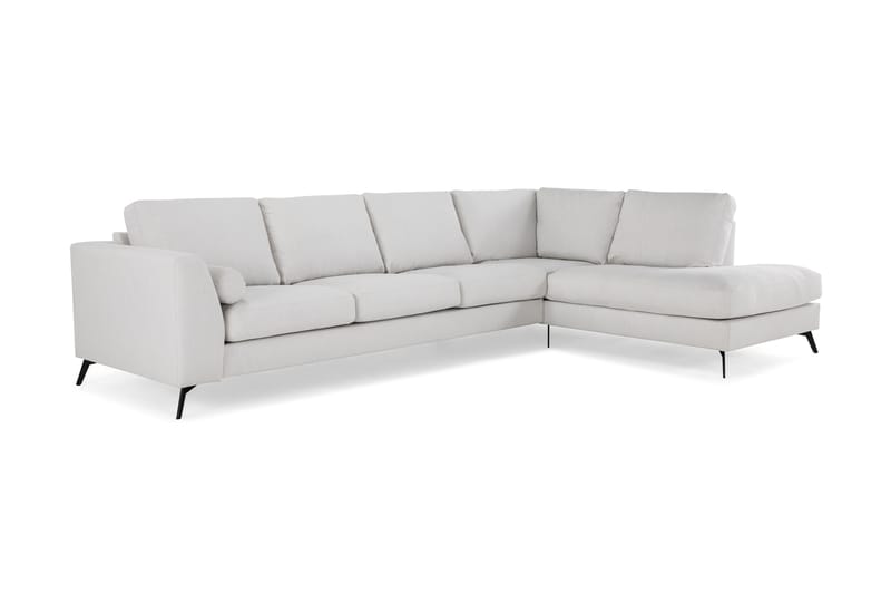 Ocean Lyx 4-seters Høyrevendt L-formet Sjeselongsofa i Stoff - Lys grå - Møbler - Sofaer - Sofa med sjeselong