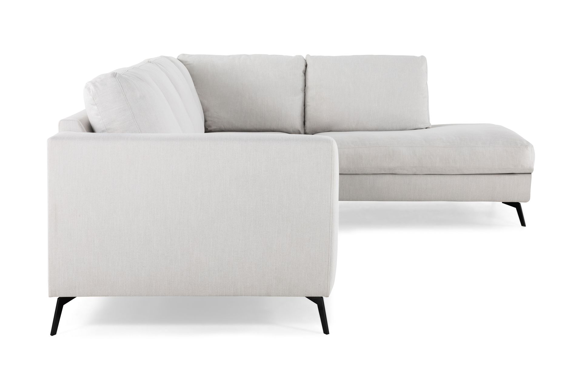 Ocean Lyx 4-seters Høyrevendt L-formet Sjeselongsofa i Stoff - Lys grå - Møbler - Sofaer - Sofa med sjeselong