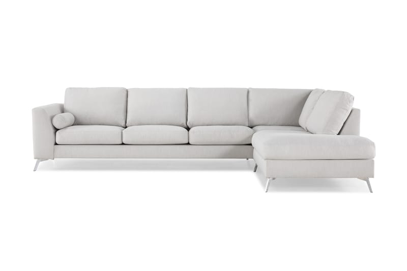 Ocean Lyx 4-seters Høyrevendt L-formet Sjeselongsofa i Stoff - Lys grå - Møbler - Sofaer - Sofa med sjeselong