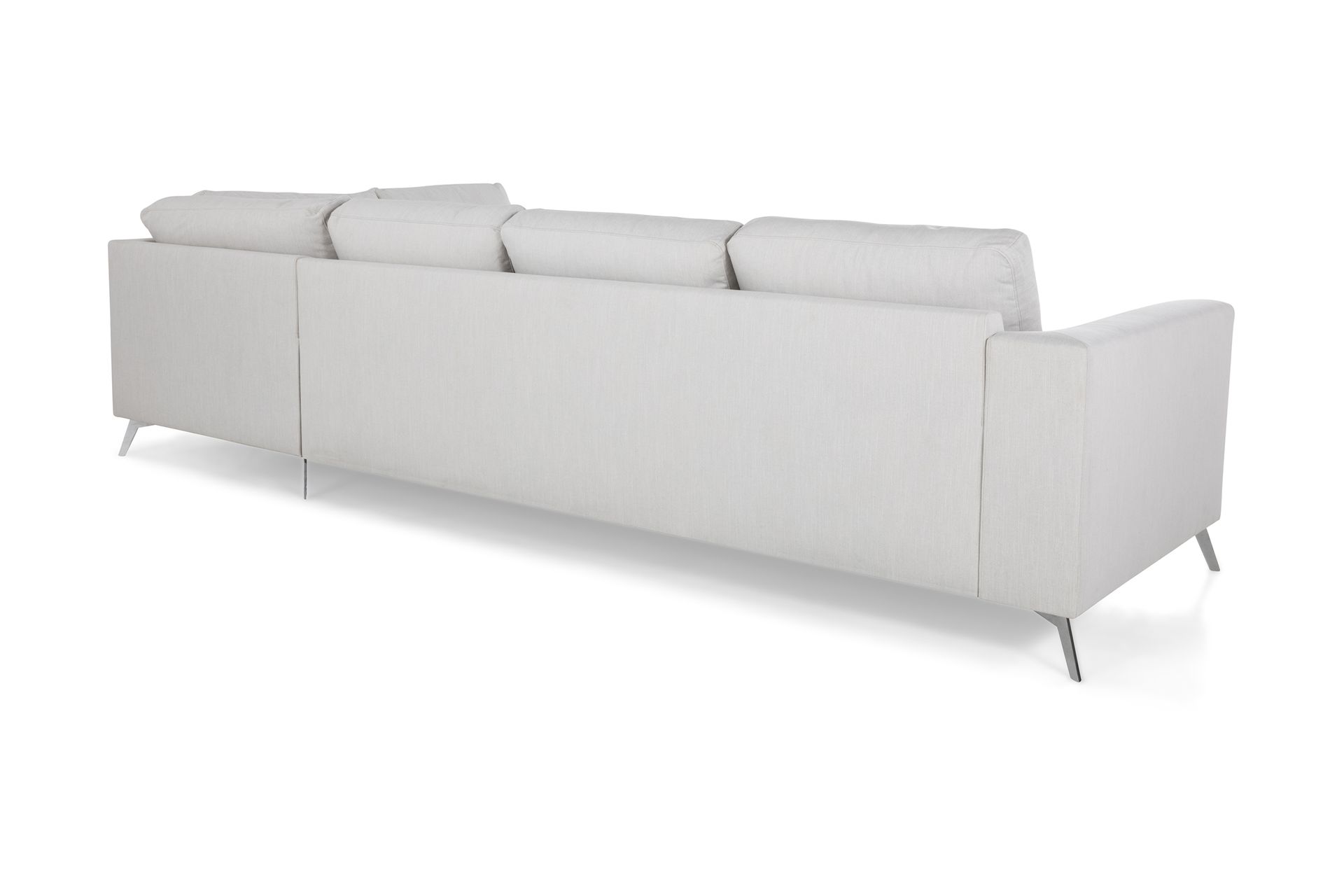 Ocean Lyx 4-seters Høyrevendt L-formet Sjeselongsofa i Stoff - Lys grå - Møbler - Sofaer - Sofa med sjeselong