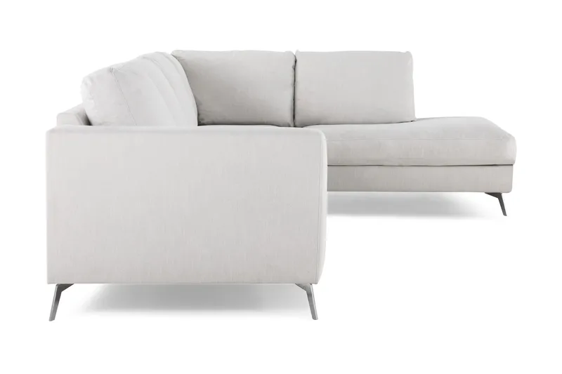 Ocean Lyx 4-seters Høyrevendt L-formet Sjeselongsofa i Stoff - Lys grå - Møbler - Sofaer - Sofa med sjeselong - 4 seters sofa med divan