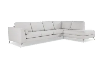 Ocean Lyx 4-seters Høyrevendt L-formet Sjeselongsofa i Stoff - Lys grå - Møbler - Sofaer - Sofa med sjeselong